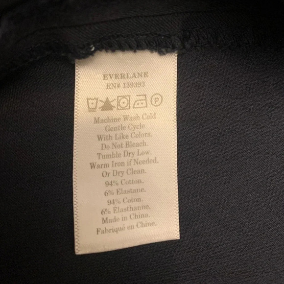 Everlane Navy Blue High Waisted Side Zip Stretchy Cotton Crop Pants Size 6 - Picture 10 of 11